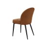 Gallery Collection Cleo - Rust Chenille Fabric Dining Chair with Black Legs (Pair)