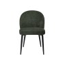 Gallery Collection Cleo - Green Chenille Fabric Dining Chair with Black Legs (Pair)