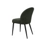 Gallery Collection Cleo - Green Chenille Fabric Dining Chair with Black Legs (Pair)