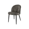 Gallery Collection Cleo Grey Chenille Fabric Dining Chair with Black Legs (Pair)