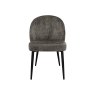 Gallery Collection Cleo Grey Chenille Fabric Dining Chair with Black Legs (Pair)