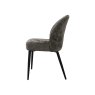 Gallery Collection Cleo Grey Chenille Fabric Dining Chair with Black Legs (Pair)