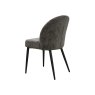 Gallery Collection Cleo Grey Chenille Fabric Dining Chair with Black Legs (Pair)