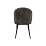 Gallery Collection Cleo Grey Chenille Fabric Dining Chair with Black Legs (Pair)