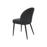 Gallery Collection Cleo Dark Grey Chenille Fabric Dining Chair with Black Legs (Pair)