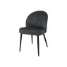 Gallery Collection Cleo Dark Grey Chenille Fabric Dining Chair with Black Legs (Pair)