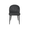 Gallery Collection Cleo Dark Grey Chenille Fabric Dining Chair with Black Legs (Pair)