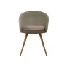 Gallery Collection Hanson - Beige Fabric & Stone Vintage Faux Leather Two Tone Chair with Oak-Effect Legs (Pair)
