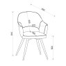 Gallery Collection Hanson - Beige Fabric & Stone Vintage Faux Leather Two Tone Chair with Oak-Effect Legs (Pair)