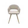 Gallery Collection Hanson - Beige Fabric & Ivory Faux Leather Two Tone Chair with Oak-Effect Legs (Pair)
