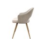 Gallery Collection Hanson - Beige Fabric & Ivory Faux Leather Two Tone Chair with Oak-Effect Legs (Pair)
