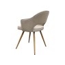 Gallery Collection Hanson - Beige Fabric & Ivory Faux Leather Two Tone Chair with Oak-Effect Legs (Pair)