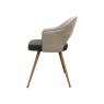 Gallery Collection Hanson - Beige Fabric & Olive Faux Leather Two Tone Chair with Oak-Effect Legs (Pair)