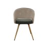 Gallery Collection Hanson - Beige Fabric & Olive Faux Leather Two Tone Chair with Oak-Effect Legs (Pair)