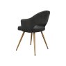 Gallery Collection Hanson - Grey Fabric & Dark Grey Faux Leather Two Tone Chair with Oak-Effect Legs (Pair)