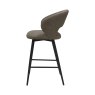 Gallery Collection Stella - Mocha Beige Boucle Fabric Swivel Bar Stool with Black Legs (Single)