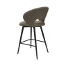 Gallery Collection Stella - Mocha Beige Boucle Fabric Swivel Bar Stool with Black Legs (Single)