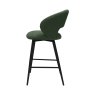 Gallery Collection Stella - Green Boucle Fabric Swivel Bar Stool with Black Legs (Single)