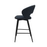 Gallery Collection Stella - Blue Boucle Fabric Swivel Bar Stool with Black Legs (Single)