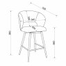 Gallery Collection Stella - Blue Boucle Fabric Swivel Bar Stool with Black Legs (Single)