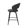 Gallery Collection Stella - Grey Boucle Fabric Swivel Bar Stool with Black Legs (Single)