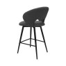 Gallery Collection Stella - Grey Boucle Fabric Swivel Bar Stool with Black Legs (Single)