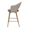 Gallery Collection Hanson - Beige Fabric & Vintage Stone Faux Leather Two Tone Return Swivel Bar Stool with Oak-Effect Legs (Single)