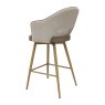 Gallery Collection Hanson - Beige Fabric & Vintage Stone Faux Leather Two Tone Return Swivel Bar Stool with Oak-Effect Legs (Single)