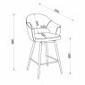 Gallery Collection Hanson - Beige Fabric & Vintage Stone Faux Leather Two Tone Return Swivel Bar Stool with Oak-Effect Legs (Single)