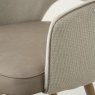 Gallery Collection Hanson - Beige Fabric & Vintage Stone Faux Leather Two Tone Return Swivel Bar Stool with Oak-Effect Legs (Single)