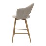 Gallery Collection Hanson - Beige Fabric & Ivory Faux Leather Two Tone Return Swivel Bar Stool with Oak-Effect Legs (Single)