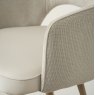 Gallery Collection Hanson - Beige Fabric & Ivory Faux Leather Two Tone Return Swivel Bar Stool with Oak-Effect Legs (Single)