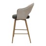 Gallery Collection Hanson - Beige Fabric & Olive Faux Leather Two Tone Return Swivel Bar Stool with Oak-Effect Legs (Single)