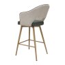 Gallery Collection Hanson - Beige Fabric & Olive Faux Leather Two Tone Return Swivel Bar Stool with Oak-Effect Legs (Single)