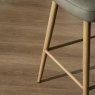 Gallery Collection Hanson - Beige Fabric & Olive Faux Leather Two Tone Return Swivel Bar Stool with Oak-Effect Legs (Single)