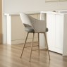 Hanson - Beige Fabric & Olive Faux Leather Two Tone Return Swivel Bar Stool with Oak-Effect Legs (Single)