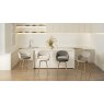 Gallery Collection Hanson - Grey Fabric & Dark Grey Faux Leather Two Tone Return Swivel Bar Stool with Oak-Effect Legs (Single)