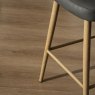 Gallery Collection Hanson - Grey Fabric & Dark Grey Faux Leather Two Tone Return Swivel Bar Stool with Oak-Effect Legs (Single)