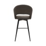 Gallery Collection Sterling - Brown Boucle Fabric Swivel Bar Stool with Black Legs (Single)