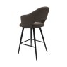 Gallery Collection Sterling - Brown Boucle Fabric Swivel Bar Stool with Black Legs (Single)