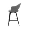 Gallery Collection Sterling - Grey Boucle Fabric Swivel Bar Stool with Black Legs (Single)