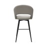 Gallery Collection Sterling - Light Grey Faux Leather Swivel Bar Stool with Black Legs (Single)