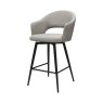 Gallery Collection Sterling - Light Grey Faux Leather Swivel Bar Stool with Black Legs (Single)