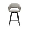Gallery Collection Sterling - Light Grey Faux Leather Swivel Bar Stool with Black Legs (Single)