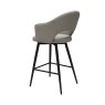 Gallery Collection Sterling - Light Grey Faux Leather Swivel Bar Stool with Black Legs (Single)