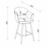 Gallery Collection Sterling - Light Grey Faux Leather Swivel Bar Stool with Black Legs (Single)