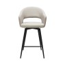 Gallery Collection Sterling - Ivory Faux Leather Swivel Bar Stool with Black Legs (Single)