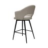 Gallery Collection Sterling - Ivory Faux Leather Swivel Bar Stool with Black Legs (Single)