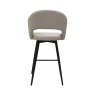 Gallery Collection Sterling - Ivory Faux Leather Swivel Bar Stool with Black Legs (Single)