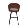 Gallery Collection Sterling - Tan Faux Leather Swivel Bar Stool with Black Legs (Single)